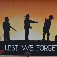 Gladstone High School_ANZAC Mural - Unveiled by Jon Fairburn and art students 25th April 2016