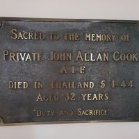 Plaque Private John Allan Cook
