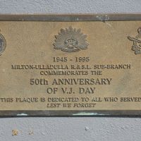 Milton-Ulladulla War Memorial Remembrance Wall VJ Day Plaque