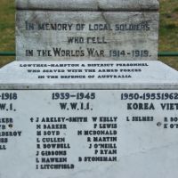 Lowther, Hamilton and District War Memorial, as Lowther War Memorial prior to inclusion of Hamilton names.