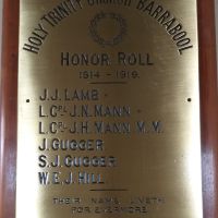 Holy Trinity Anglican Church WW1 Honor Roll