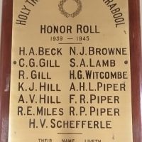 Holy Trinity Anglican Church WW2 Honor Roll
