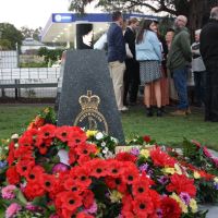 Cenotaph following the 2023 Kearsley Anzac Day Dawn Service
