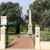 The Main gates to Finley War Memorial, Murray Street Finley