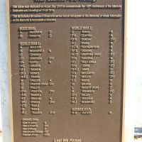 Plaque showing corrections, additions to the memorial. 02/08/2023