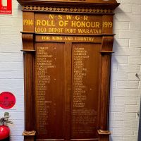 Honor Roll 1914 to 1919 Port Waratah Loco Depot