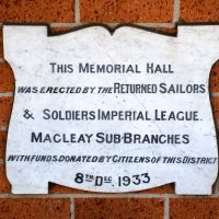Kempsey Returned and Services League Memorial Hall Dedication Stone Number 2