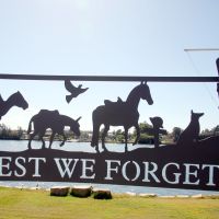 Macksville World War I Animal Commemorative Depiction Adjacent to Main War Memorial