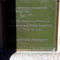 Coolongatta Goodwin Park World War II War Memorial Ex-Servicewomen's Memorial Plaque