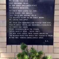 Sawtell RSL Memorial Park Commemorative Wall Dedication Plaque