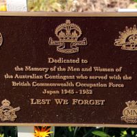 The BCOF Japan 1945-1952 Memorial Plaque at the Tweed Heads Anzac Memorial