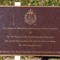 The 7th Battalion RAR Memorial Plaque at the Tweed Heads Anzac Memorial