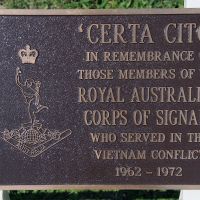 The Royal Australian Corps of Signals (Vietnam Service) Memorial Plaque at the Tweed Heads Anzac Memorial
