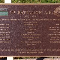 The 1st Battalion AIF (1914-1918) Memorial Plaque at the Tweed Heads Anzac Memorial