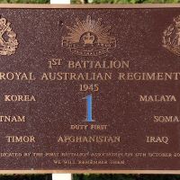 The 1st Battalion RAR Memorial Plaque at the Tweed Heads Anzac Memorial