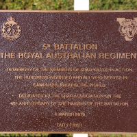 The 5th Battalion RAR Memorial Plaque at the Tweed Heads Anzac Memorial