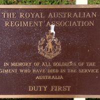 The Royal Australian Regiment Association (Duty First) Memorial Plaque at the Tweed Heads Anzac Memorial