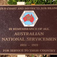 The Australian National Servicemen (1951-1952) Memorial Plaque at the Tweed Heads Anzac Memorial