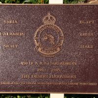 The 450 (RAAF) Squadron 1941-1945 Memorial Plaque at the Tweed Heads Anzac Memorial