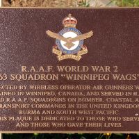 The RAAF World War 2 "Winnipeg WAGS" (63 Squadron) Memorial Plaque at the Tweed Heads Anzac Memorial