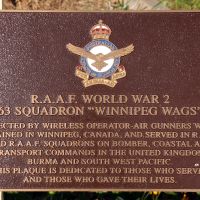 The RAAF World War 2 "Winnipeg WAGS" (63 Squadron) Memorial Plaque at the Tweed Heads Anzac Memorial
