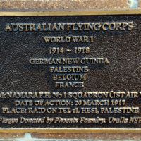 Nambucca Heads War Memorial Australian Flying Corps 1914-1918 Memorial Plaque