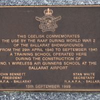 RAAF School Memorial Plaque at Ballarat Showgrounds