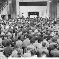 Christmas Eve 1944 Church of England service in the igloo.