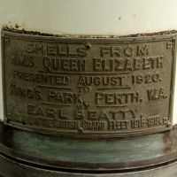 HMS Queen Elizabeth Commemorative Gun Shell Interpretative Plaque