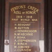 Fentons Creek WW1 Roll of Honor 