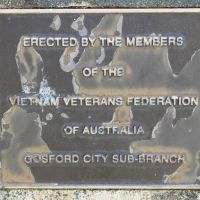 Woy Woy Memorial Park Vietnam Plaque