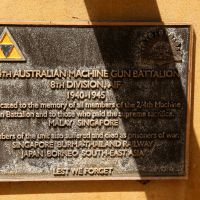 Prisoners of War Memorial and 2/4th Australian Machine Gun Battalion 8th Division AIF Memorial Dedication Plaque