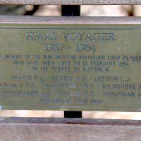 HMAS Voyager Memorial Seat Dedication Plaque, Kings Park Perth