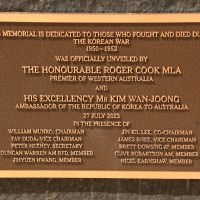 Korean War Memorial Dedication Plaque, Kings Park Perth