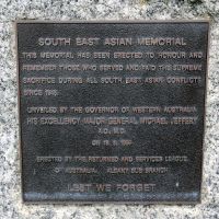 South East Asia Memorial Cairn Dedication Plaque Located Adjacent to the National Anzac Centre