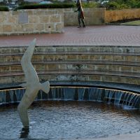 HMAS Sydney II Memorial "Waiting Woman" Looking to Seaward and the "Closing the Circle Seagull" at Sunrise