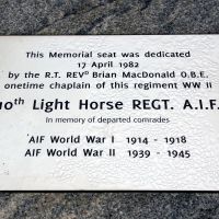 Commemorative Plaque at the Base of the Desert Mounted Corps Memorial, Albany