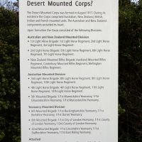 Interpretative Plaque at the Base of the Desert Mounted Corps Memorial, Albany