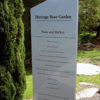 Honouring Women in Wartime Heritage Rose Garden Dedication and Poem Interpretative Board