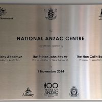 National Anzac Centre Dedication Plaque, Albany