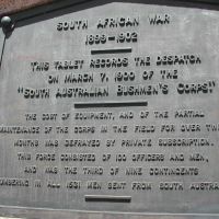 Memorial plaque marking despatch of South Australian Bushmen's Corps