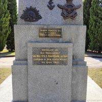 Leichhardt War Memorial, clean insignia eastern side, 15 December 2023