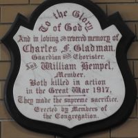 Charles Gladman & William Hempel Memorial Plaque