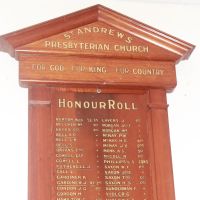 St Andrew's Presbyterian Church WWI Honour Roll