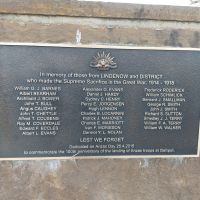 World War 1 plaque on Lindenow wall