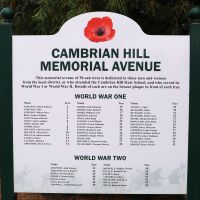 Cambrian Hill AOH Name Plaque Location Board