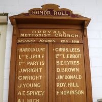 Orrvale Honour Roll at Shepparton Heritage Centre