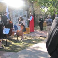 Anglican Archbishop of Brisbane, The Most Reverend Dr. Phillip Aspinall AO, blesses and dedicates Canon Garland Memorial - Anzac Day Origins on 22 April 2016.