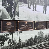Rear panel, commemorative plaques