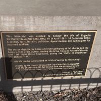 Plaque at the foot of the Bourchier statue